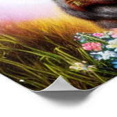 Kubusen en bloemen van bruisend beer poster (Hoek)