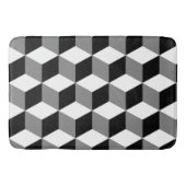 Kubuspatroonzwart wit en grijs badmat (Voorkant)