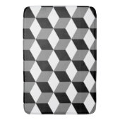 Kubuspatroonzwart wit en grijs badmat (Voorkant Verticaal)