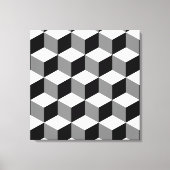 Kubuspatroonzwart wit en grijs canvas afdruk (Voorkant)