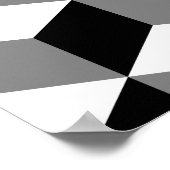 Kubuspatroonzwart wit en grijs poster (Hoek)