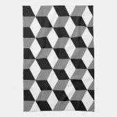 Kubuspatroonzwart wit en grijs theedoek (Verticaal)