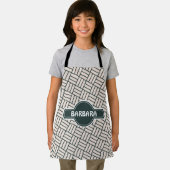 Kubussen Beige Zwart Minimal Patroon Schort (Insitu)