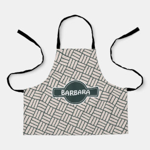 Kubussen Beige Zwart Minimal Patroon Schort
