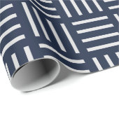 Kubussen Blauw Wit Minimaal Patroon Cadeaupapier (Rol Hoek)