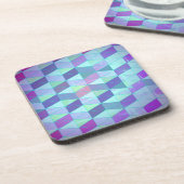 Kubussen in driehoeken geometrisch patroon bier onderzetter (Linkerzijde)