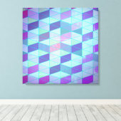 Kubussen in driehoeken geometrisch patroon canvas afdruk (Insitu (Houten vloer))