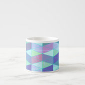 Kubussen in driehoeken geometrisch patroon espresso kop (Voorkant)