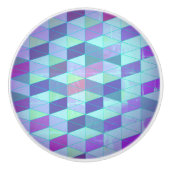 Kubussen in driehoeken geometrisch patroon keramische knop (Voorkant)