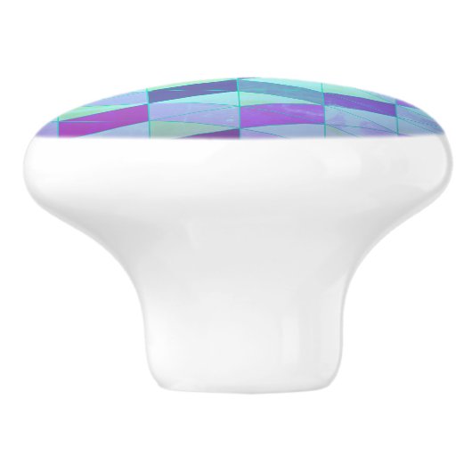 Kubussen in driehoeken geometrisch patroon keramische knop (Zijkant)