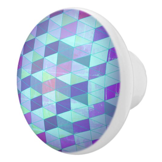 Kubussen in driehoeken geometrisch patroon keramische knop (Rechts)