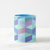 Kubussen in driehoeken geometrisch patroon mok (Midden)