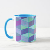 Kubussen in driehoeken geometrisch patroon mok (Links)