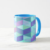 Kubussen in driehoeken geometrisch patroon mok (Voorkant rechts)