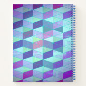 Kubussen in driehoeken geometrisch patroon notitieboek (Achterkant)