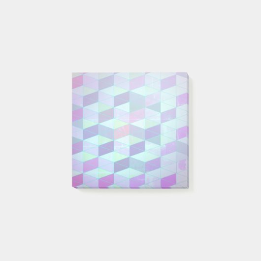 Kubussen in driehoeken geometrisch patroon post-it® notes (Voorkant)
