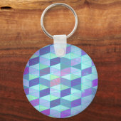 Kubussen in driehoeken geometrisch patroon sleutelhanger (Voorkant)