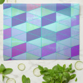 Kubussen in driehoeken geometrisch patroon theedoek (Gevouwen)