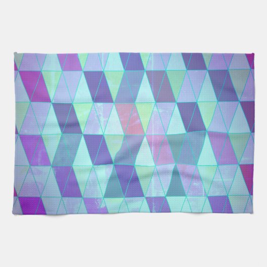 Kubussen in driehoeken geometrisch patroon theedoek (Horizontaal)