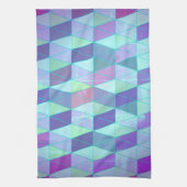 Kubussen in driehoeken geometrisch patroon theedoek (Verticaal)