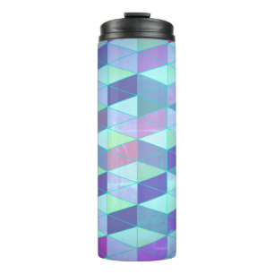 Kubussen in driehoeken geometrisch patroon thermosbeker