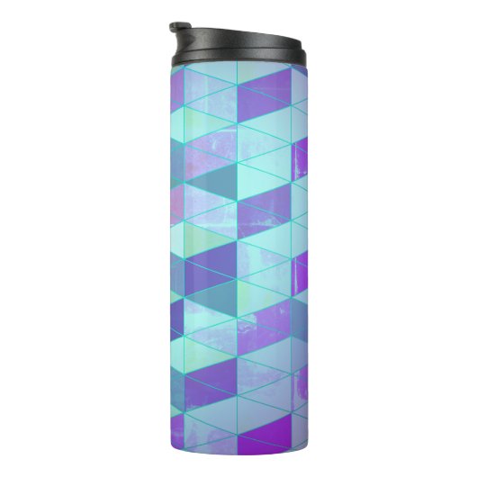 Kubussen in driehoeken geometrisch patroon thermosbeker (Geroteerd rechts)