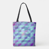Kubussen in driehoeken geometrisch patroon tote bag (Achterkant)