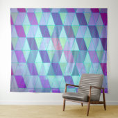 Kubussen in driehoeken geometrisch patroon wandkleed (In Situ (horizontaal))