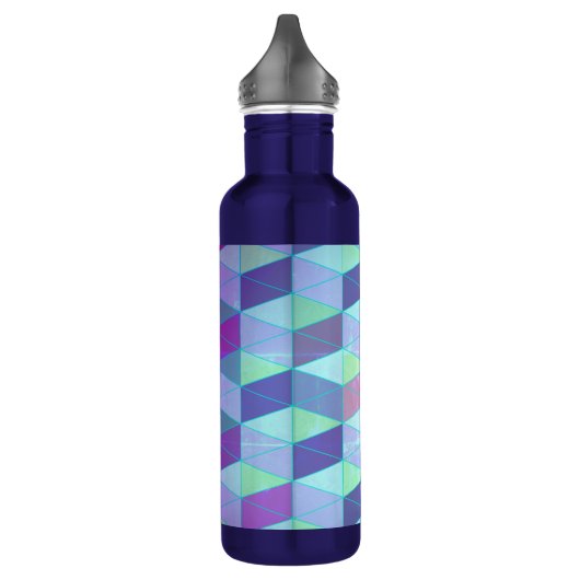 Kubussen in driehoeken geometrisch patroon waterfles (Links)