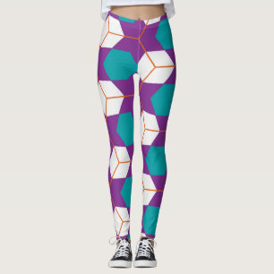 Kubussen in honingraatpatroon leggings