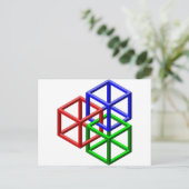 Kubussen Onmogelijke geometrische optische illusie Briefkaart (Staand voorkant)