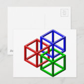 Kubussen Onmogelijke geometrische optische illusie Briefkaart (Voorkant / Achterkant)