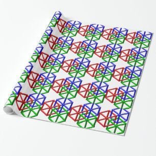 Kubussen Onmogelijke geometrische optische illusie Cadeaupapier