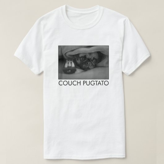 KUCH PUGTATO COUCH POTATO PUG T-SHIRT (Design voorkant)