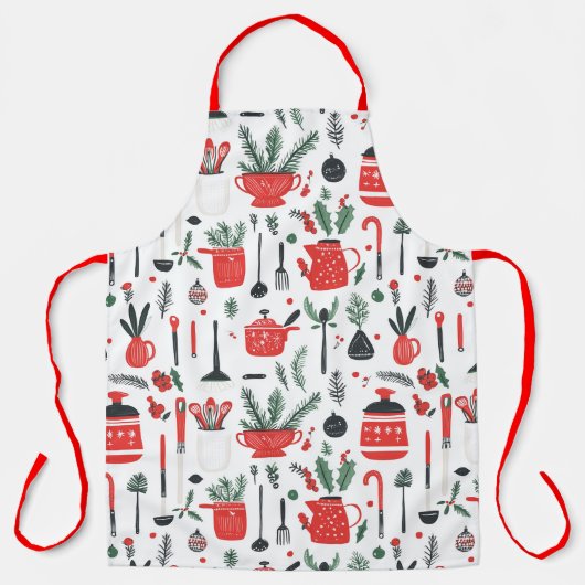 Küche, Topf, Weihnachten, rot, Mistel, Kochen Schort (Voorkant)