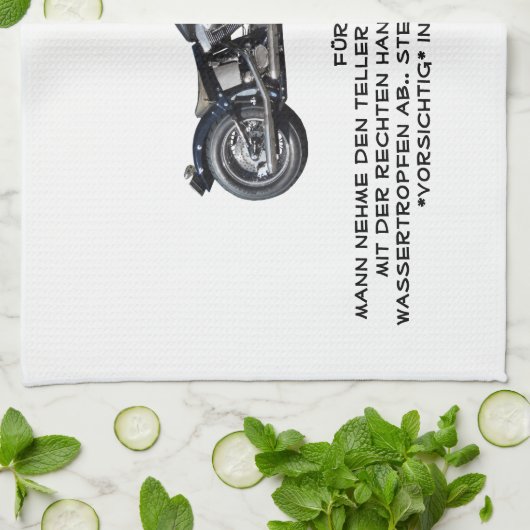 küchenhandtuch mit motorrad und text theedoek (Gevouwen)