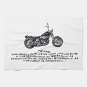 küchenhandtuch mit motorrad und text theedoek (Horizontaal)