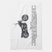 küchenhandtuch mit motorrad und text theedoek (Verticaal)