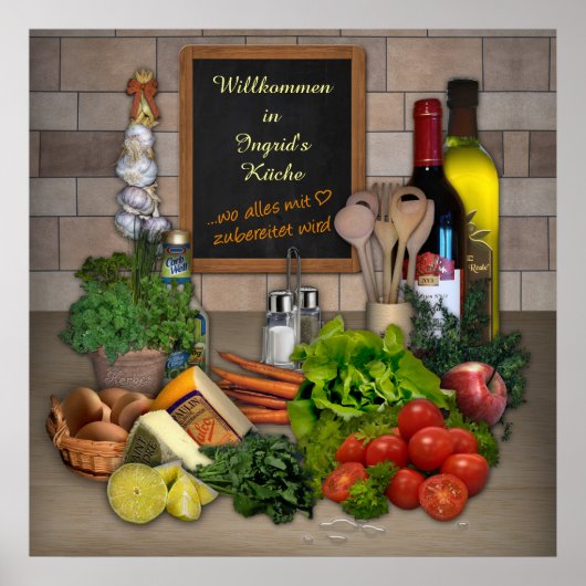 Küchenposter mit Deinem Namen Poster (Voorkant)