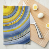 Küchentuch gelb-blaue Spirale Theedoek (Quarter Fold)
