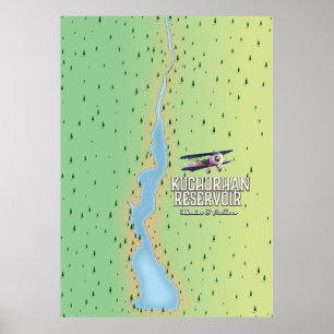 Kuchurhan reservoir Oekraïne & Moldavië Kaart Poster