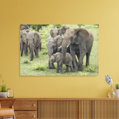 Kudde Afrikaanse Olifanten Canvas Afdruk (Insitu (Woonkamer))