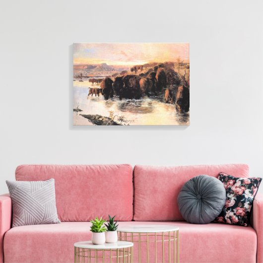 Kudde Amerikaanse buffels Canvas Afdruk (Insitu (Woonkamer))