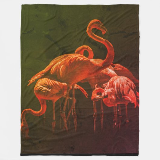 KUDDE FLAMINGO'S FLEECE DEKEN (Voorkant)