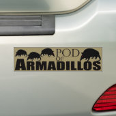 Kudde gordeldieren bumpersticker (Op auto)