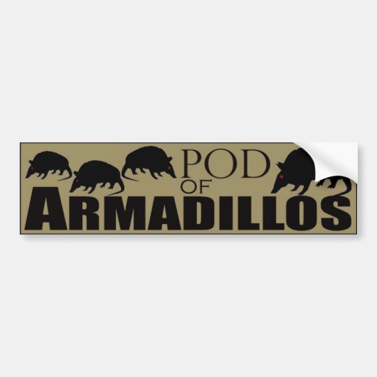 Kudde gordeldieren bumpersticker (Voorkant)