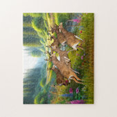 Kudde herten die rennen  legpuzzel (Verticaal)