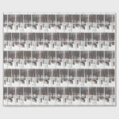 kudde herten op bossen in de winter cadeaupapier (Vlak)