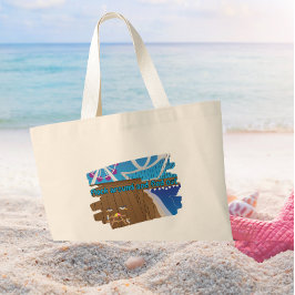 Kudde Rondom en Ontdek Grappige Meeuw Grote Tote Bag