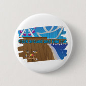 Kudde Rondom en Ontdek Grappige Meeuw Ronde Button 5,7 Cm (Voorkant)
